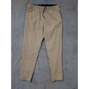 Wowie Joggers Mens Extra Large Lightweight Elastic Waist Woven Beige Drawstring